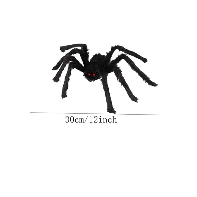 4 pièces 12 pouces décorations d'araignée d'Halloween décorations d'extérieur noir effrayant poilue araignée