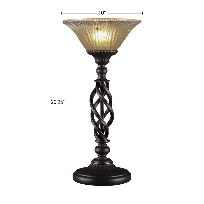 Eleganté Accent Lamp Shown In Dark Granite Finish With 10" Crystal Glass, Amber