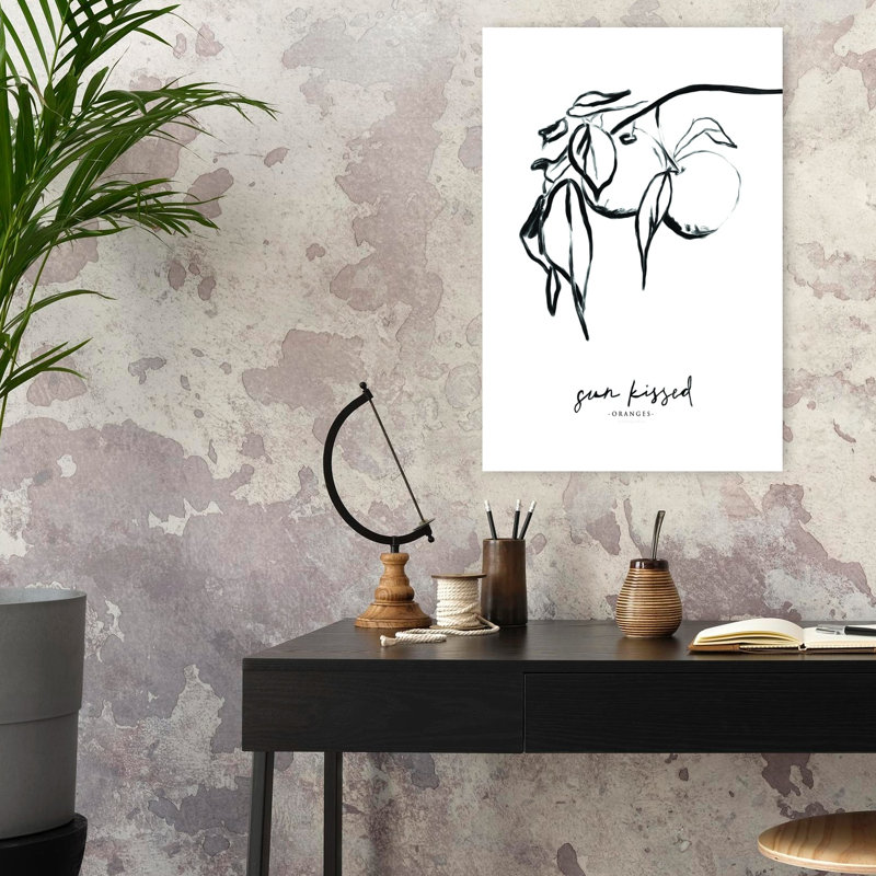 Arbre de fruit contemporain abstrait ensoleillé, H 24 po x l 16 po