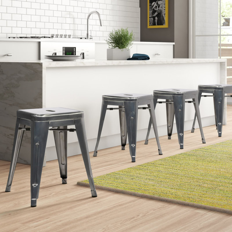 Alyssa Metal Accent Stool, Gunmetal