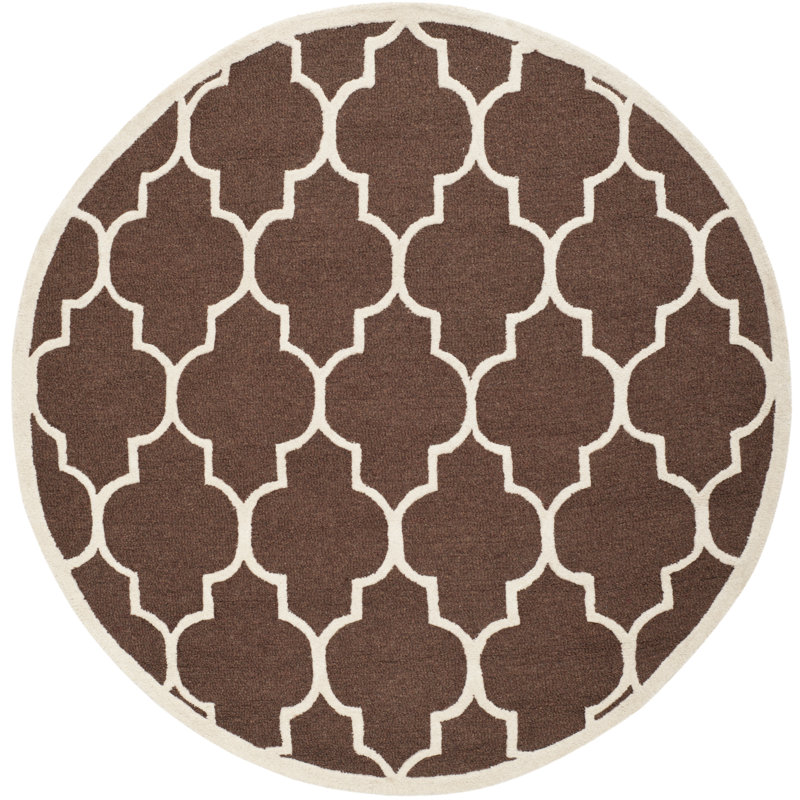 Cambridge Hand Tufted Wool Geometric Rug, Round 6'