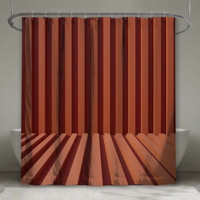 Orange Vertical Lines Shower Curtains Extra Long