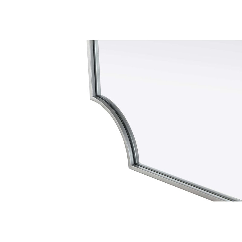 Notched Metal Mirror 24x36 inch in Silver, Silver, 36" x 24"