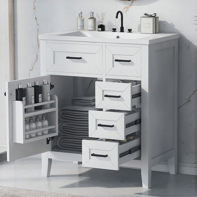 Bathroom Vanity with Sink Combo, White
