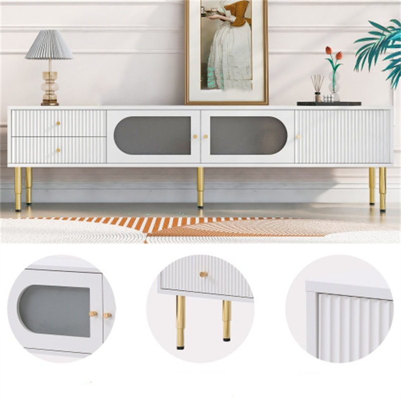 Crédence de rangement l 66,9 po, Blanc