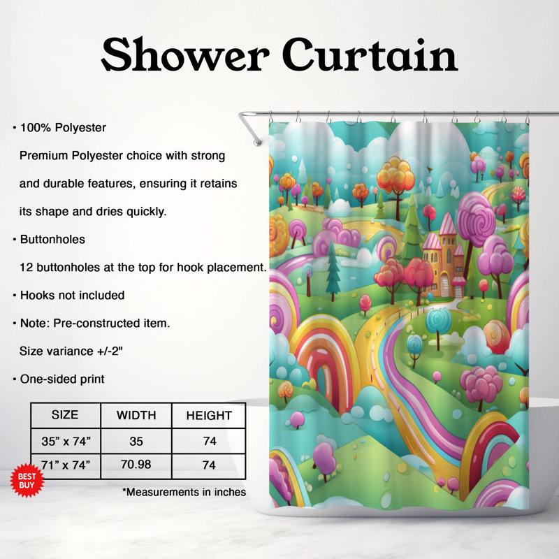 Rideau de douche Sweet Escape - Premium, H 74 po x l 71 po