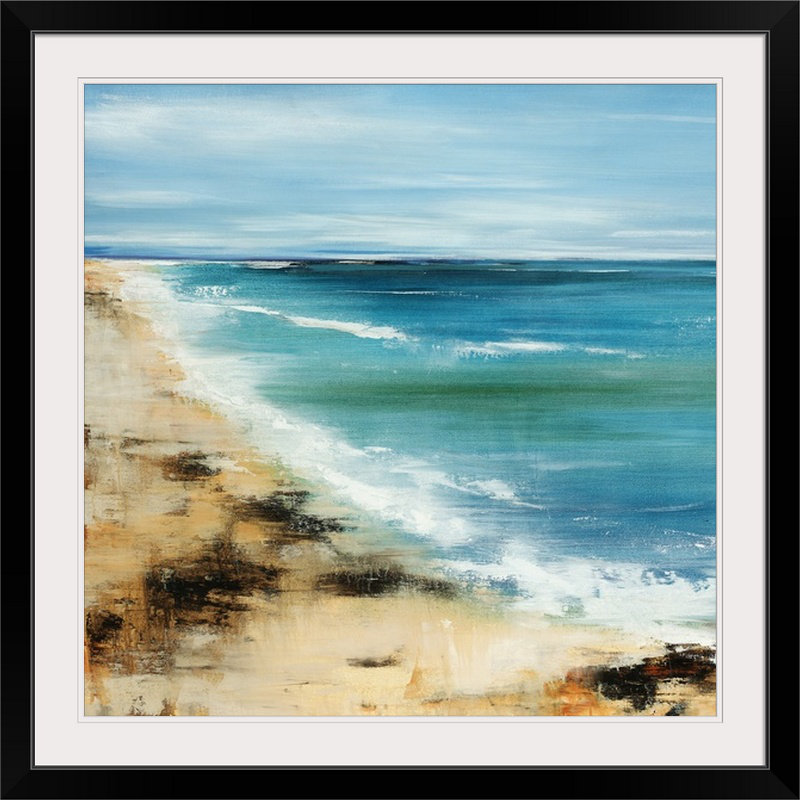 'brise Du Littoral Par Sydney Edmunds Peinture Impression, 32" H x 32" L x 1" P, Noir encadré