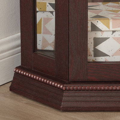Vitrine de coin, porte vitrée, étagère réglable - standard