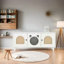 Armoire pour chat moderne en bois avec griffoir en sisal, litière pour chat avec rangement, table d'appoint blanc crème