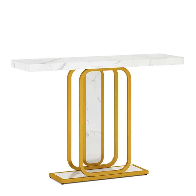 Tribesigns Modern Gold White Console Table