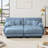 Cloud Couch Sleeper Sofa For Living Room, Chenille 2 Seater Sofa With 2 Lumbar Pillows And 2 Throw Pillows , Upholstered Wide Arm Sofa With 2 Ottomans,Chenille Blue-1206650302-1206650301-1206650290