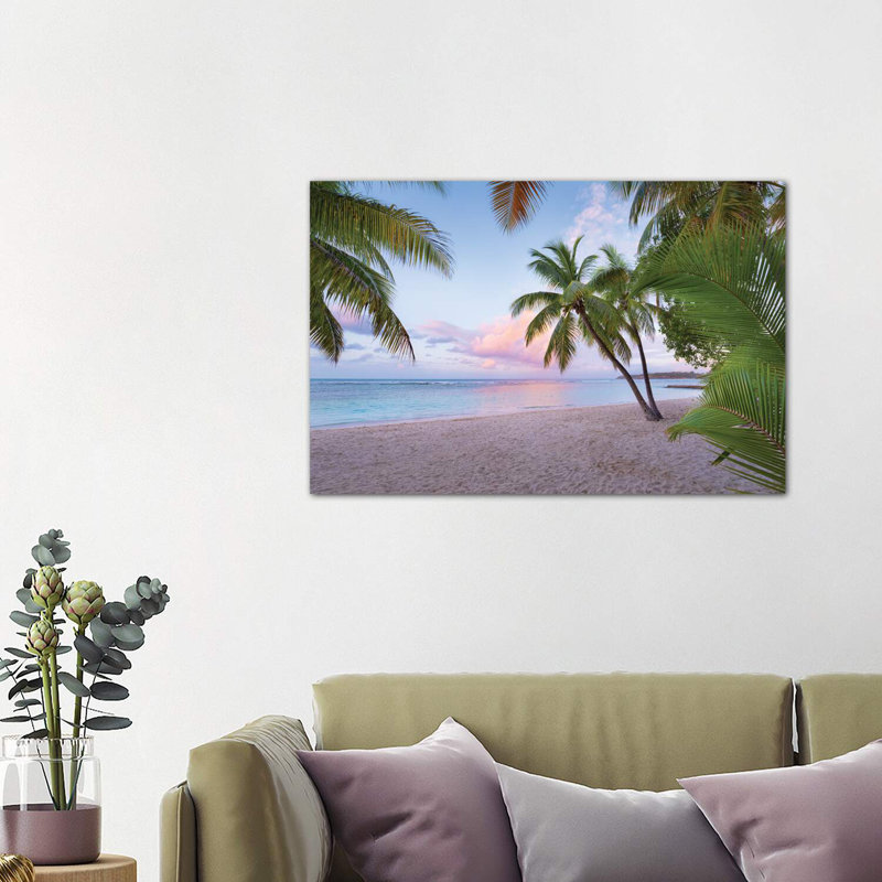 Palm Beach, Caribbean par Stefan Hefele - reproduction de photo, H 26 po x l 40 po x 1,5 po, Toile tendue