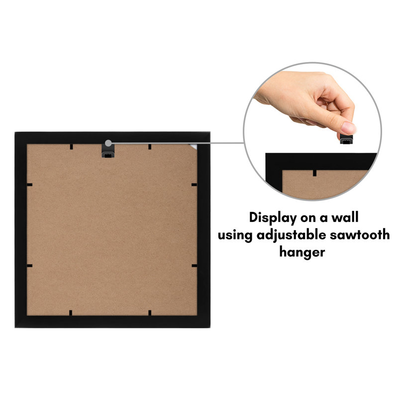 Ronit Collage Picture Frame, 4 in 1 for Wall Composite Wood and Shatter-Resistant Glass, Black