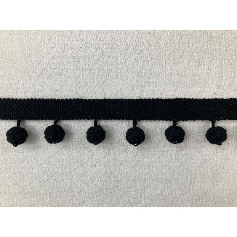 Bordure de frange nouée à la main, Noir