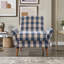 Fauteuil d'appoint rembourré avec accoudoirs arrondis et pieds en bois-317260742