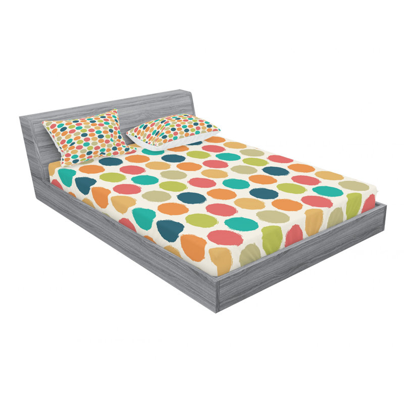 Microfiber Geometric Sheet Set, Full/Double Sheet Set with Fitted Sheet