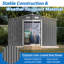 Remise extérieure 10 x 8 pi avec construction en métal, remise verrouillable, base grise, pour l'entretien de la pelouse-118124254-118124253
