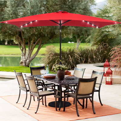 120'' x 78'' Rectangular Lighted Tilt Market Umbrella