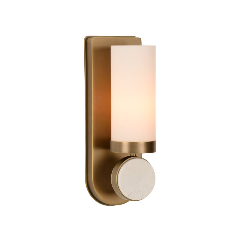Emmons Sconce, Antique Brass/Natural White/Milk