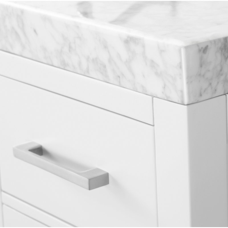 Ensemble de meuble-lavabo simple 36 po Carrie, Blanc | Nickel brossé