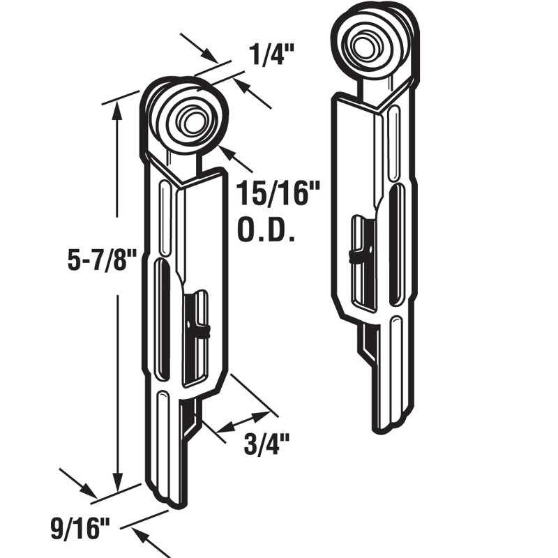 Prime-Line Steel, Frame Mount, Closet Door Roller Set (1 Set)
