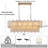14 - Light 40" Modern Gold Alabaster Chandelier Double-layer Rectangular Kitchen Island Lights