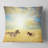 African Landscape Printed Sunset over Grassland with Zebras Throw Pillow-29891779-29891783