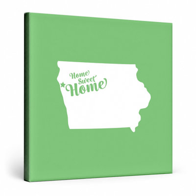 Home Sweet Sioux City — Iowa State Silhouette — Canvas Wall Art