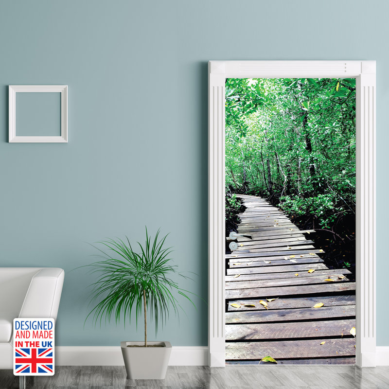 Wooden Path Door Wall Mural