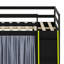 Lit-couchette polyvalent avec rangement intégré, rideaux suspendus et lumières RVB colorées-130155165