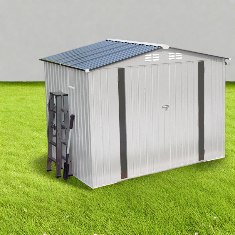 Remises durables en métal de 8 pi x 6 pi, solution de rangement moderne pour les jardins