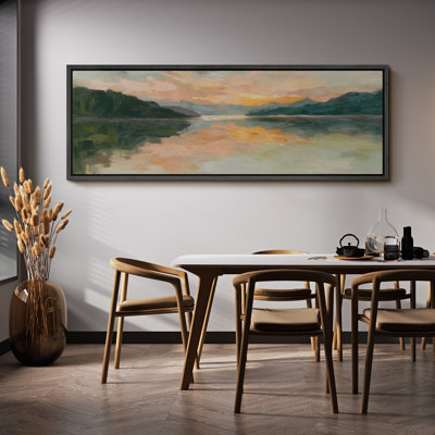 Large Framed Canvas Print Wall Art - Abstract Landscape Print for Modern Home Decor