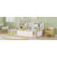 Lit plateforme simple en bois avec barrière de sécurité et tablettes de rangement latérales pratiques, base de lit pour enfant peu encombrante (sans matelas)-132915858-132915859