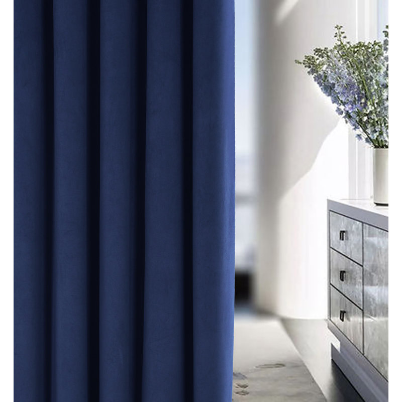 Meghann Eyelet Room Darkening Thermal Curtains, 229 W x 229 D cm, Navy