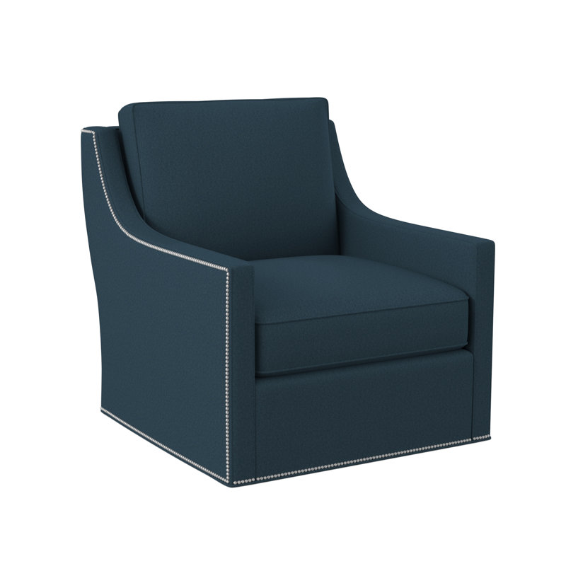 Sonoma Upholstered Swivel Armchair, Pewter Small, Margaret Lagoon Polyester Blend