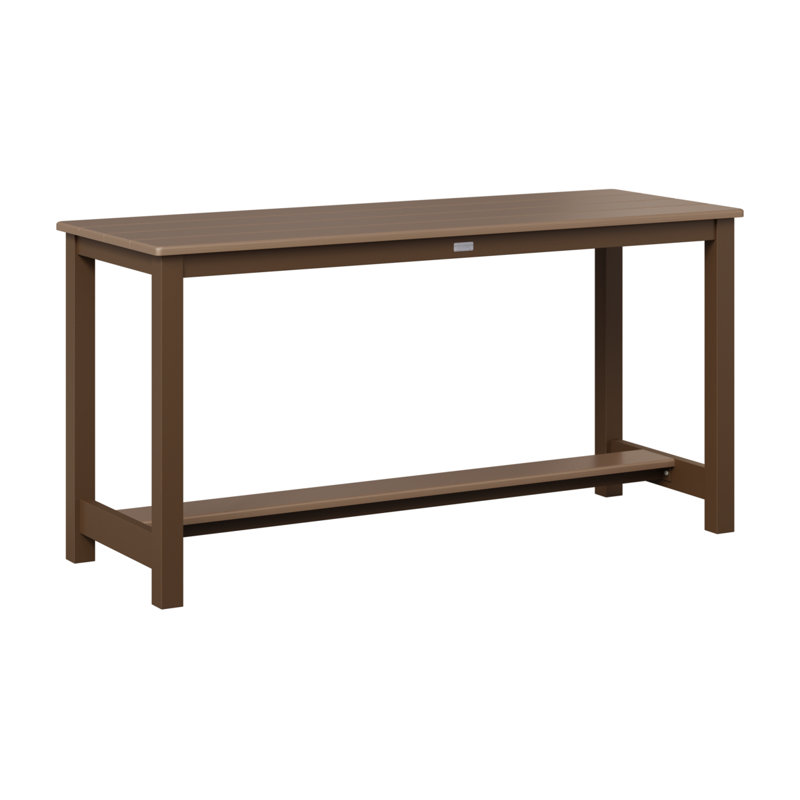 Balcony Outdoor Dining Table, Hammered Top Bronze, Mesquite Wood Vein