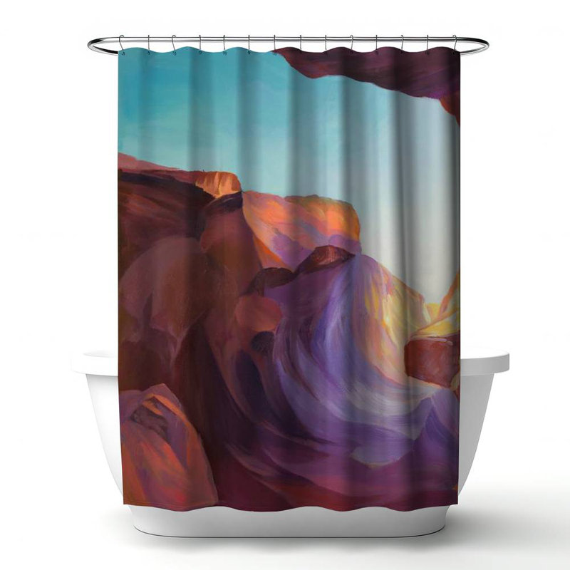 Shower Curtain LA129 – Polyester Shower Curtain, Dye Sublimation Print, 71" W × 74" L