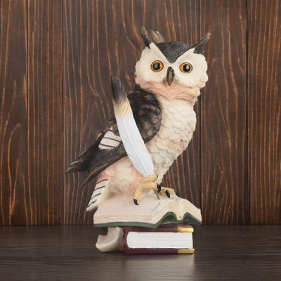Figurine Hibou 9,5 "sur livre ouvert