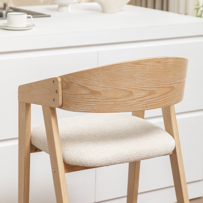 Tabouret de comptoir rembourré Devane, Beige