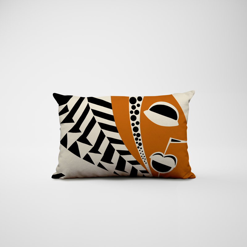 Housse et insert de coussin rectangulaire intérieur / extérieur en mélange de polyester / polyester Ikom, Orange