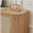 64-inch wave shaped TV stand, rounded corner sideboard, storage cabinet, buffet, wood vertical striped cabinet with rattan doors for kitchen/bedroom/entryway. Natural, 64''W x 15''D x 31.5''H
