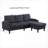 Sectional Sofas, Modern L-Shaped 3-Seat with Storage Ottoman &amp; USB Ports, for Apartment Living Room Compact Spaces | DARK GREY | Wood+Fabric
