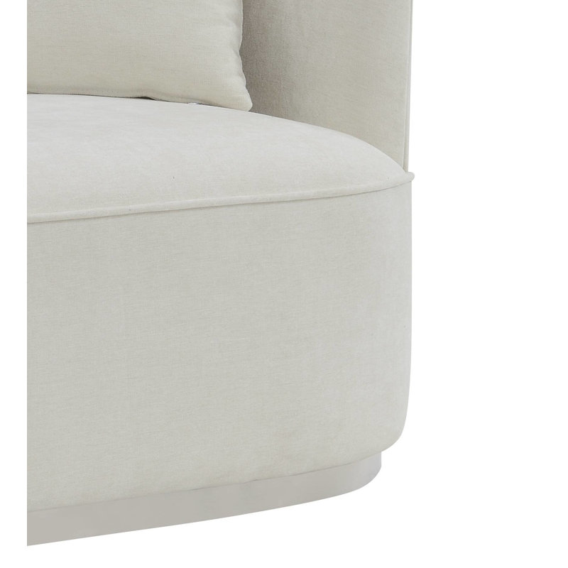 Odette 64''L Chenille Fabric Upholstered Loveseat with 2 Pillows in Beige