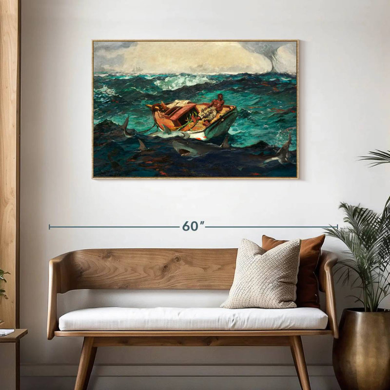 Le Gulf Stream 1899, Cadre flottant en bois naturel, 43 po x 29 po
