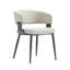 Chaise rembourrée en cuir avoine texturée Luce-1693032476