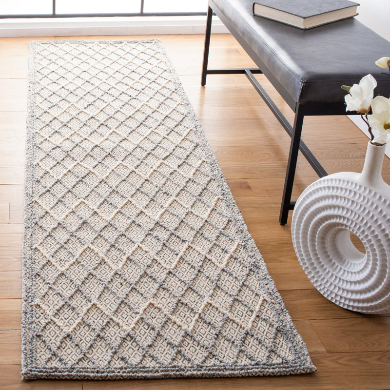 Giroux Hand Tufted Performance Geometric Rug, Runner 2'3" x 8'