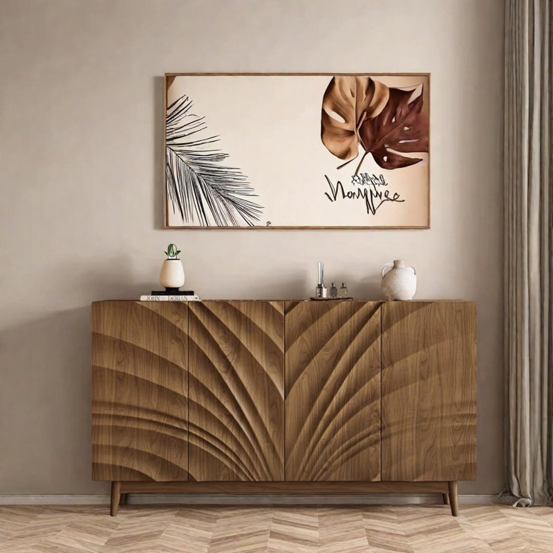 Armoire d'entrée de style chinois, H 35,4 po x l 47,2 po x P 15,7 po