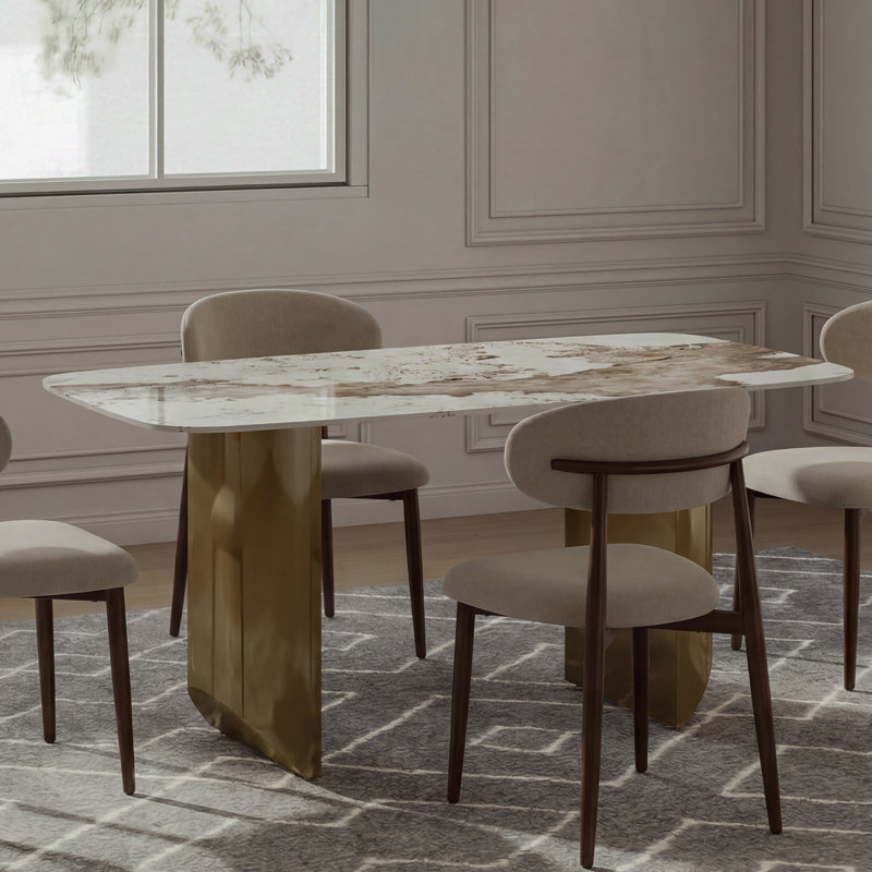 Table de salle à manger Wakenda, Doré, L 31,5 po x L 55,1 po