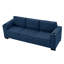 Accoudoir carré 93,7 po bleu avec porte-gobelet et rangement sous le siège, base en bois massif stable-864554546