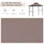 Pavillon de jardin avec double toit, auvent extérieur pour barbecue